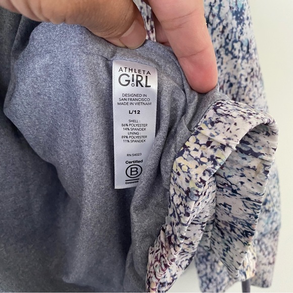 Athleta Girl Ice Storm Full Zip Jacket Sz Large Blue White - Picture 9 of 10